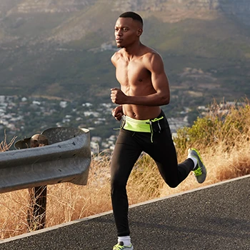 A man running on the road