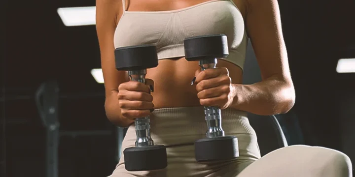 A person lifting two dumbbells
