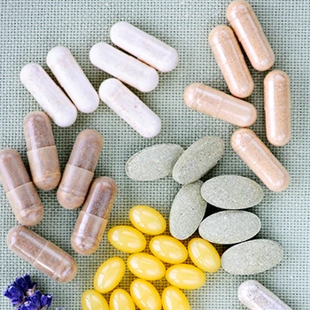 Top view of different supplements