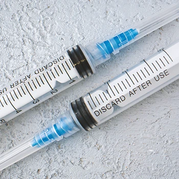 Two syringes side by side