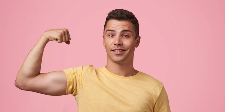 Man flexing his biceps