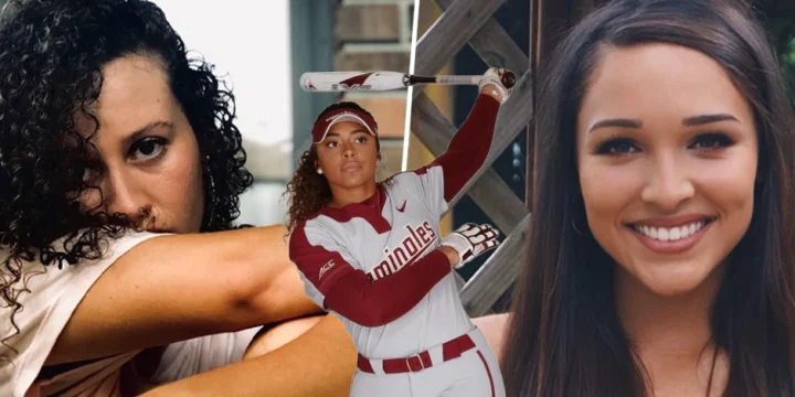 Softball players collage