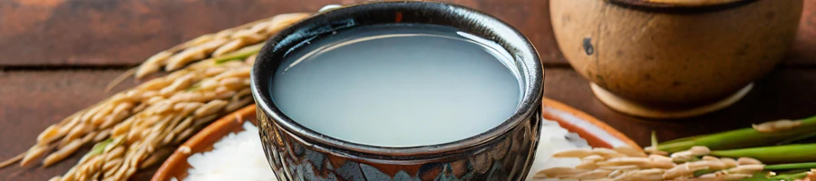 Rice water in bowl