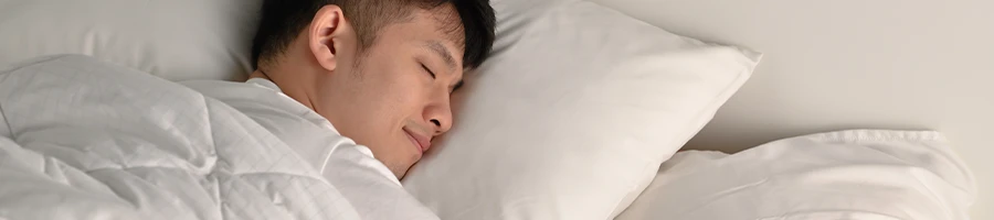 A person sleeping side view