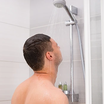 Man taking a shower