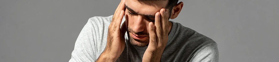 A man having a headache