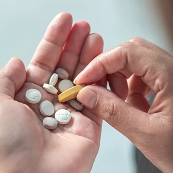 Different types of medication on hand