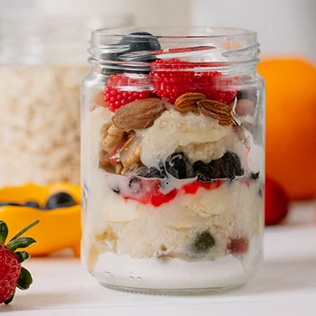 Overnight oats inside a jar