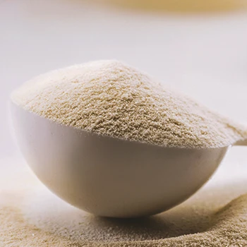 Close up shot of a scoop of pre-workout powder