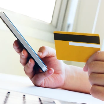 Ordering online using phone and credit card