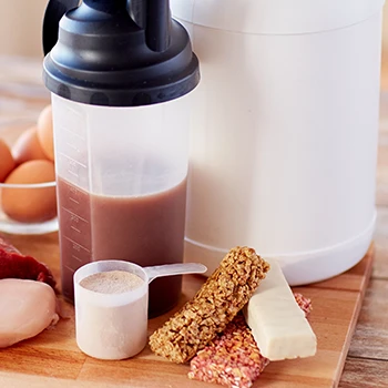 Protein shake ingredients preparation
