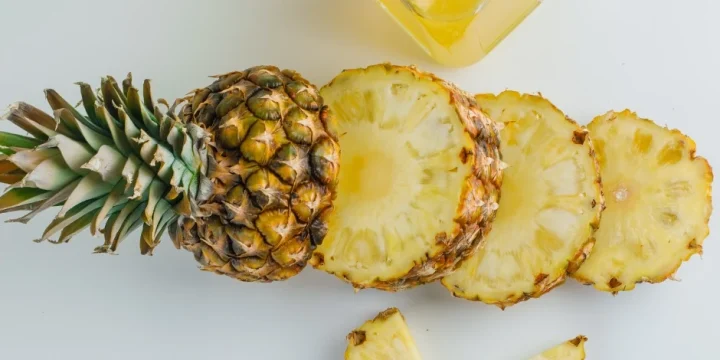 Top view of sliced pineapple for testosterone increase