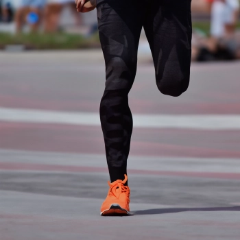 A male jogging outdoors