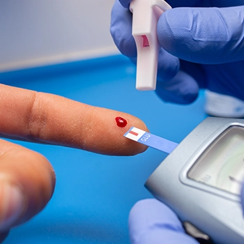 A blood sample to measure cholesterol
