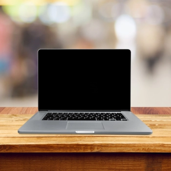 Laptop on a table