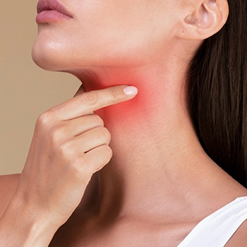 A woman with hypothyroidism symptom