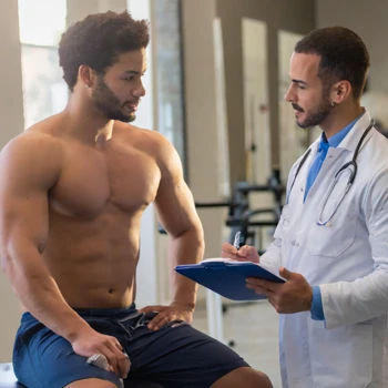An athlete consulting to a health professional