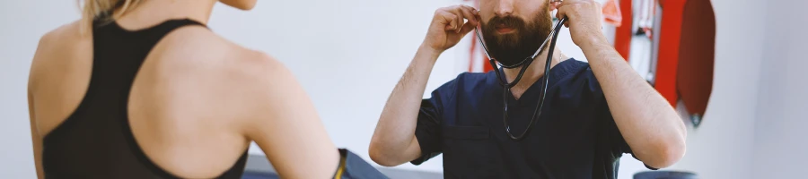 A doctor talking to a patient