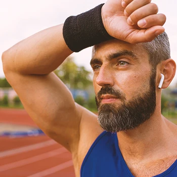 A runner with a headache because of testosterone levels