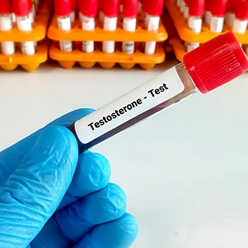 A blood sample of testosterone test