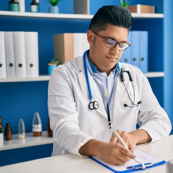 A doctor writing prescription