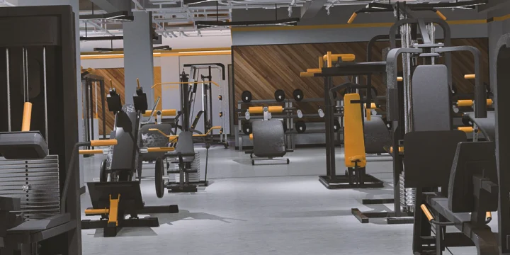 A row of gym equipment that can help with weight loss