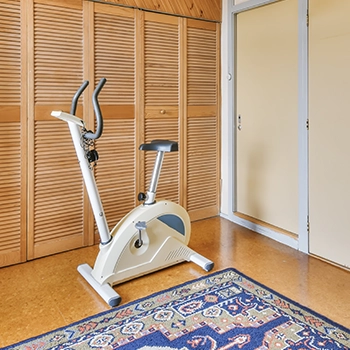 An indoor cycling bike isolated in a room