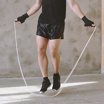 A person doing jump ropes