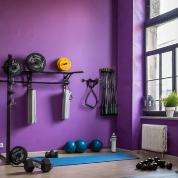 Home gym painted with purple color