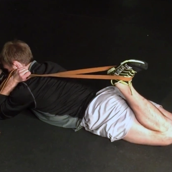 Doing banded quad stretch