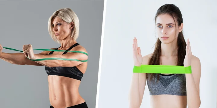Performing workout routine using resistance band
