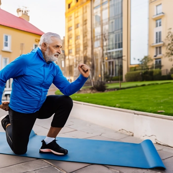 An old person with a good sense of balance