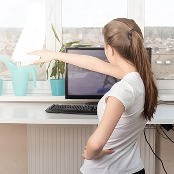 Performing exercise inside the office