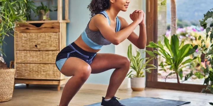 A woman doing exercises to lose outer thigh fat