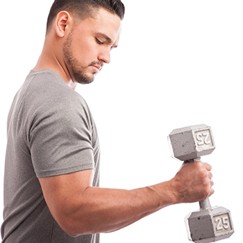 Lifting dumbbell with hammer curl technique