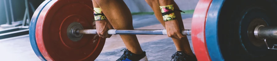 Close up shot of a person doing a deadlift