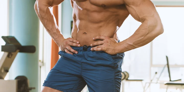 A man showing off his hip flexors