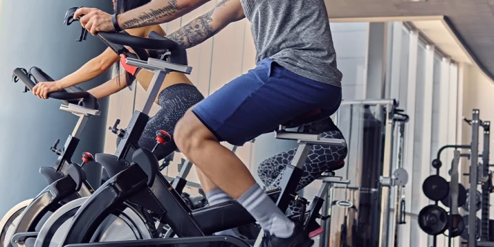 Using recumbent bike machine to workout