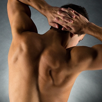 Flexing back muscles