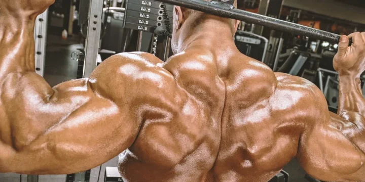 Phil Heath working out his back in the gym