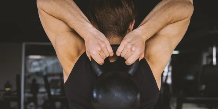 A person working out his shoulders