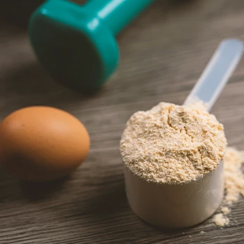 Close up shot of protein powder