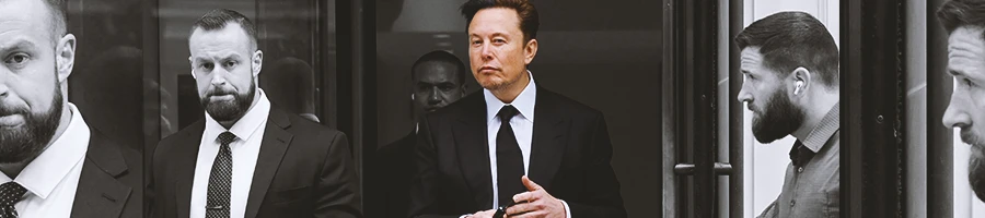 Elon Musk coming out from his daily routine