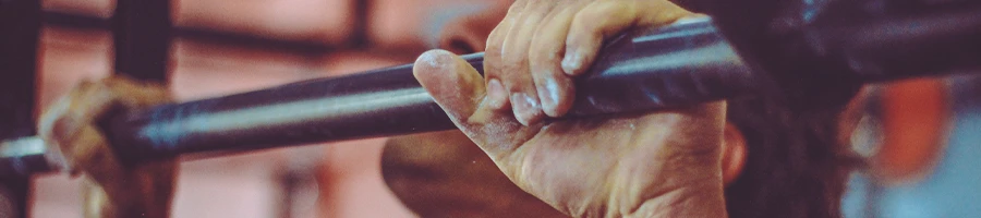 Close up shot of a person doing pullups
