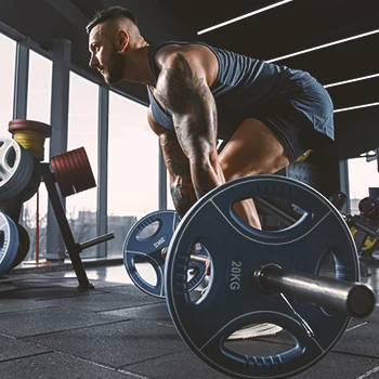 A person lifting a barbell