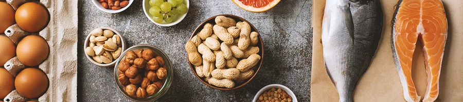 Close up shot of foods with iron