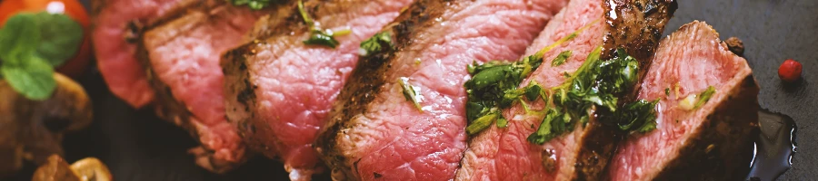 Close up shot of juicy steak