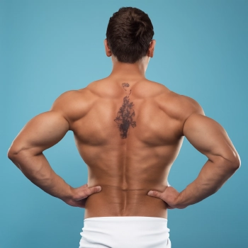 A man with a muscular and wider back