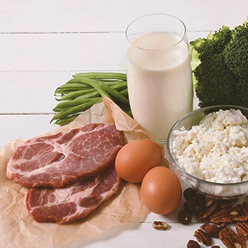 Close up shot of High protein diet food