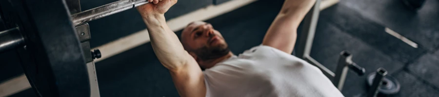 Man doing chest work outs